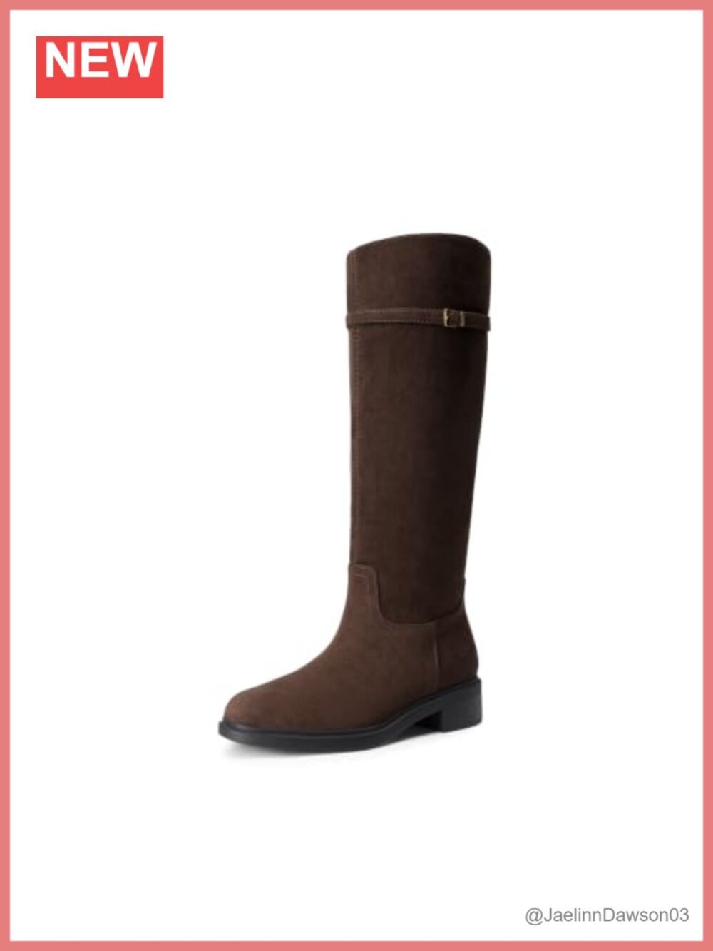 Faux Suede Knee-High Riding Boots Buckle Strap Pull-On